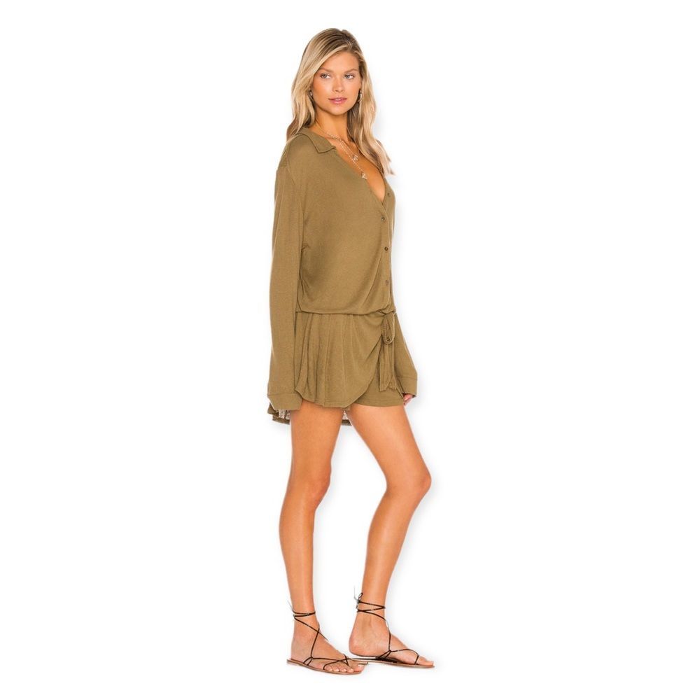 Free People x Revolve Lively Romper in Tropical Nut Size Medium
